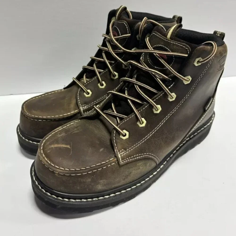 Avenger Men’s Wedge Moc 6” Waterproof Boots Brown, Size 8.5 M